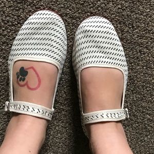 Urban Outfitters white Mary-Jane style flats
